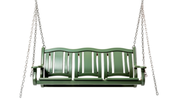 Modern Park Swing Set with Multiple Chain on White or PNG Transparent Background.