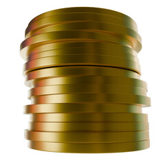 Pile of gold coins close-up. Business and finance. 3D illustration.