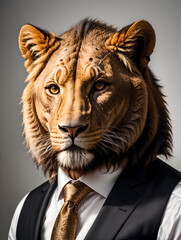 Lion male in a business suit