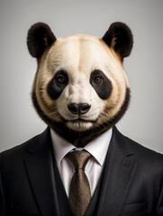 Panda bear in a business suit
