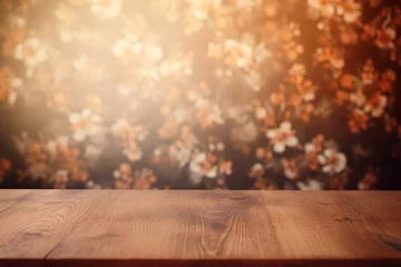 Fotobehang テーブル、クラシカルな花柄の壁紙 © coyote