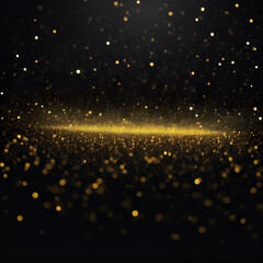 Gold dust sparkle particle cloud abstract background