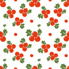 Red cherries and green leafs