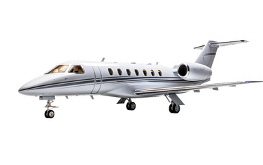 White Color Speed Private Jet on White or PNG Transparent Background.