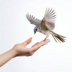 hand holding a bird