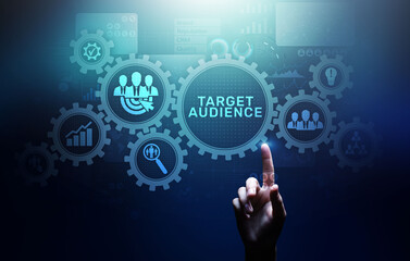 Target audience customer segmentation marketing strategy concept on virtual screen.