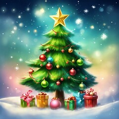 Obraz na płótnie Canvas christmas tree and gifts