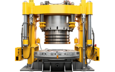 Yellow Color Fascinating Robust Industrial Hydraulic on White or PNG Transparent Background.