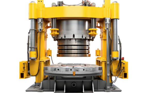 Yellow Color Fascinating Robust Industrial Hydraulic on White or PNG Transparent Background.
