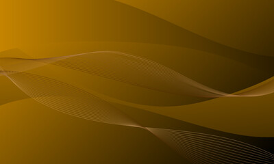 gold lines wave curves with smooth gradient abstract background