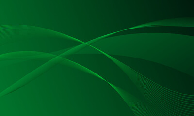 green business lines wave curves with smooth gradient abstract background