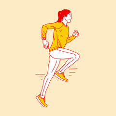 Simple illustration cartoon from running sports women 1