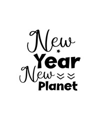 Fototapeta premium Happy New Year SVG Bundle, New Year SVG, New Year Shirt, New Year Outfit svg, Hand Lettered SVG, New Year Sublimation, Cut File Cricut