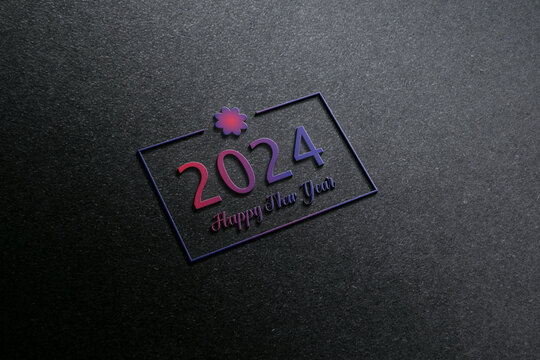 2024 Happy New Year Amazing Text Design illustration