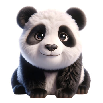 Cute panda toy isolated.