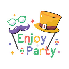 Grab this creatively crafted party celebration masks, party hat, glasses and mustache