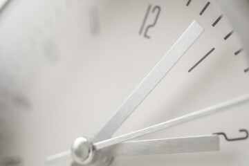 close up of silver metal clock