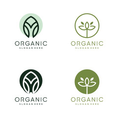 Organic logo vector design illustration with creative element concept