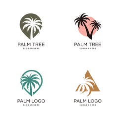 Palm tree logo design vector icon with modern idea