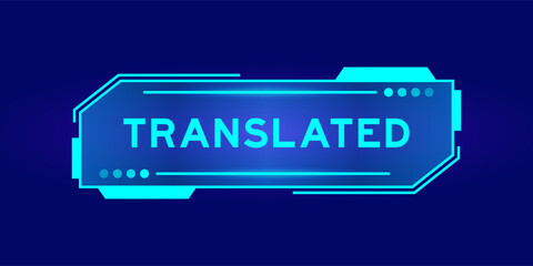 Futuristic hud banner that have word terminated on user interface screen on blue background
