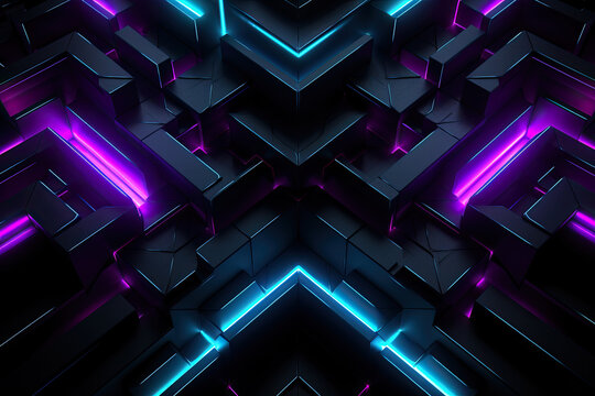 Futuristic gaming abstract background with glowing lines for wallpaper
