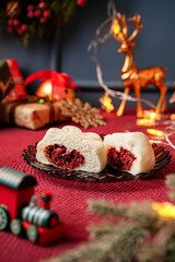 Baozi or Chinese Steamed Buns with christmas decoration