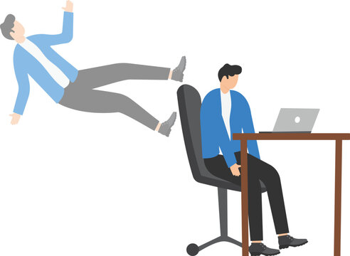 Being Absent Minded Causes Inefficiency At Work, Distractions Decrease Productivity, Or Lack Of Concentration At Work. Businessmen Stop Working For A Moment While His Spirit Escapes From Their Body.

