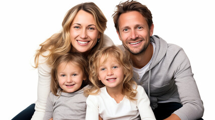 portrait of a happy family with their children