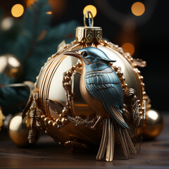 golden christmas ball