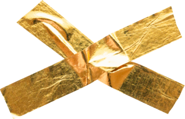 gold foil adhesive tape isolated on white background