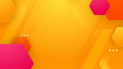 Yellow orange and pink vector abstract shape modern background - obrazy, fototapety, plakaty