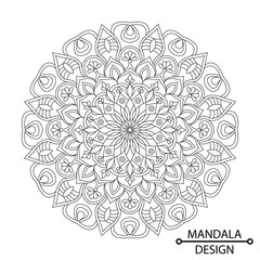 Jubilating Mandala of Coloring Book Page for Adults and Children