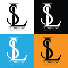 Flat design ls logo collection, Flat design sl logo collection - obrazy, fototapety, plakaty