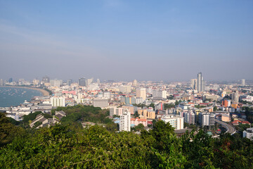 View of the city of pattaya in thailand - obrazy, fototapety, plakaty