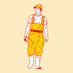 Simple illustration cartoon from men fishing 3