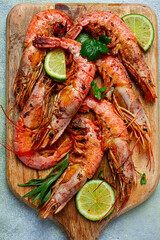fried Langoustines , Australian, lime and herbs, spices, homemade, no people,