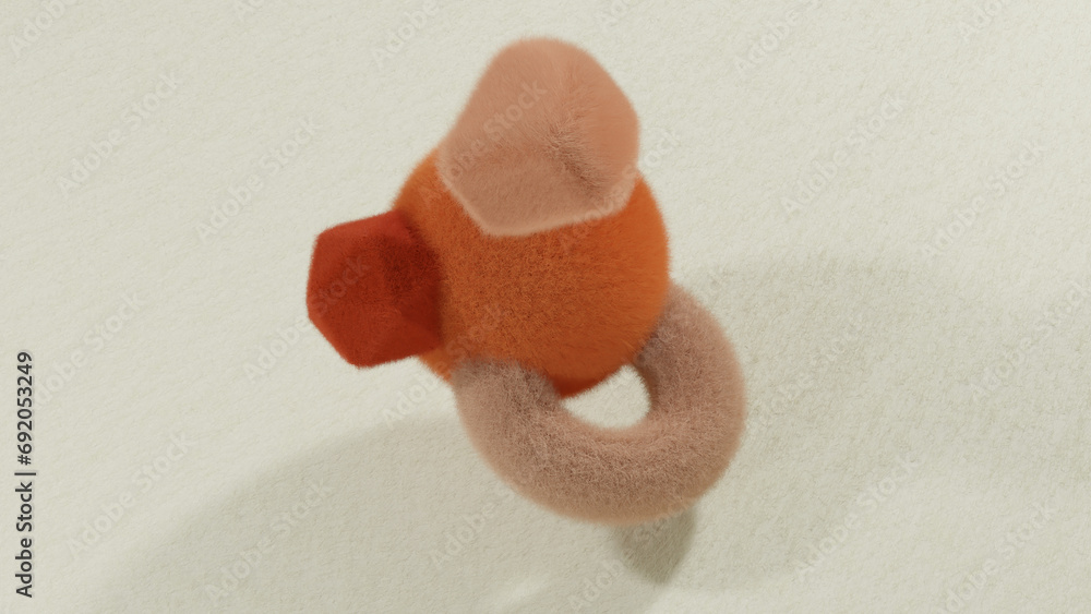 Aufkleber 3d rendered illustration with shapes in different colors and materials. a minimal abstract scene wit