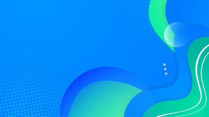 Green and blue vector abstract shapes background
