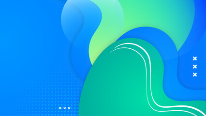 Obraz premium Green and blue vector abstract shape modern background