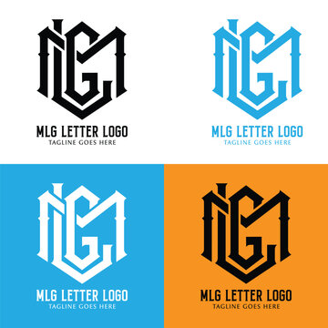 Flat design mlg logo collection