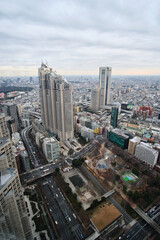 Fototapeta na wymiar Top view of the city of Tokyo