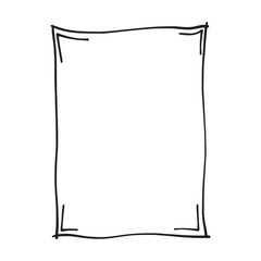 Frame border hand drawn rectangle shape icon for decorative vintage doodle element for design in vector illustration