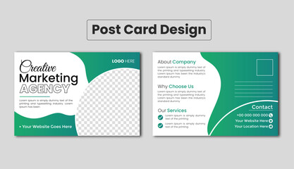 Double sided modern corporate business postcard design or EDDM postcard design template