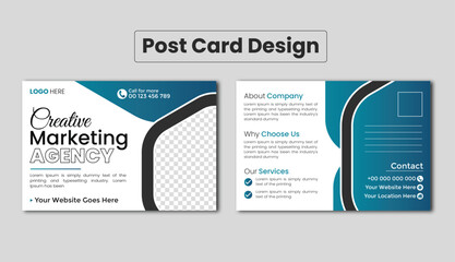 Double sided modern corporate business postcard design or EDDM postcard design template