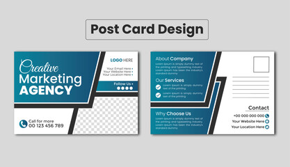 Double sided modern corporate business postcard design or EDDM postcard design template