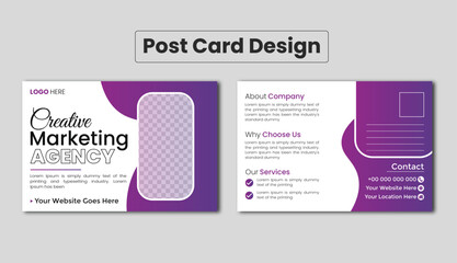 Double sided modern corporate business postcard design or EDDM postcard design template