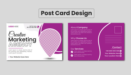 Double sided modern corporate business postcard design or EDDM postcard design template