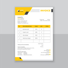 Modern and simple invoice design template.