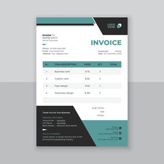 Modern and simple invoice design template.