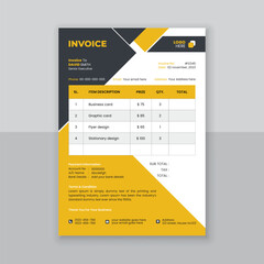 Modern and simple invoice design template.